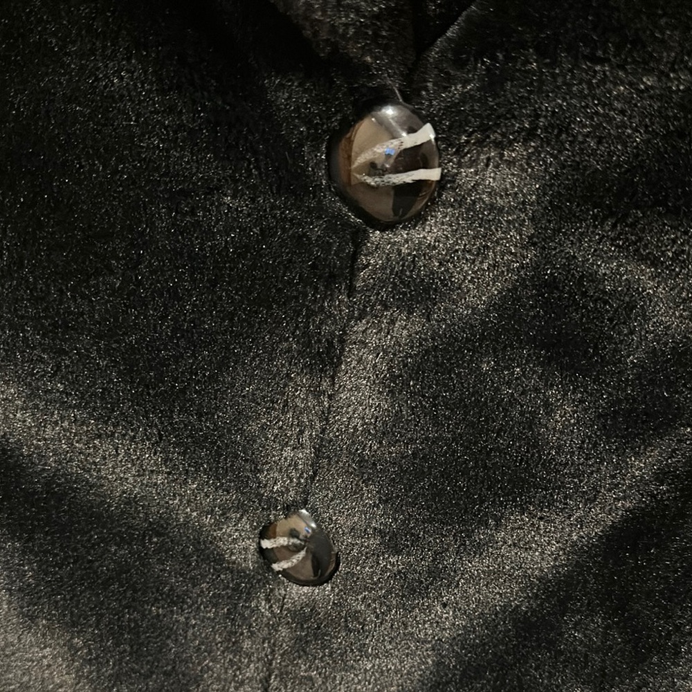 Vintage Luxurious Black Teddy Jacket with Plush Faux Fur - Picture 5 of 8